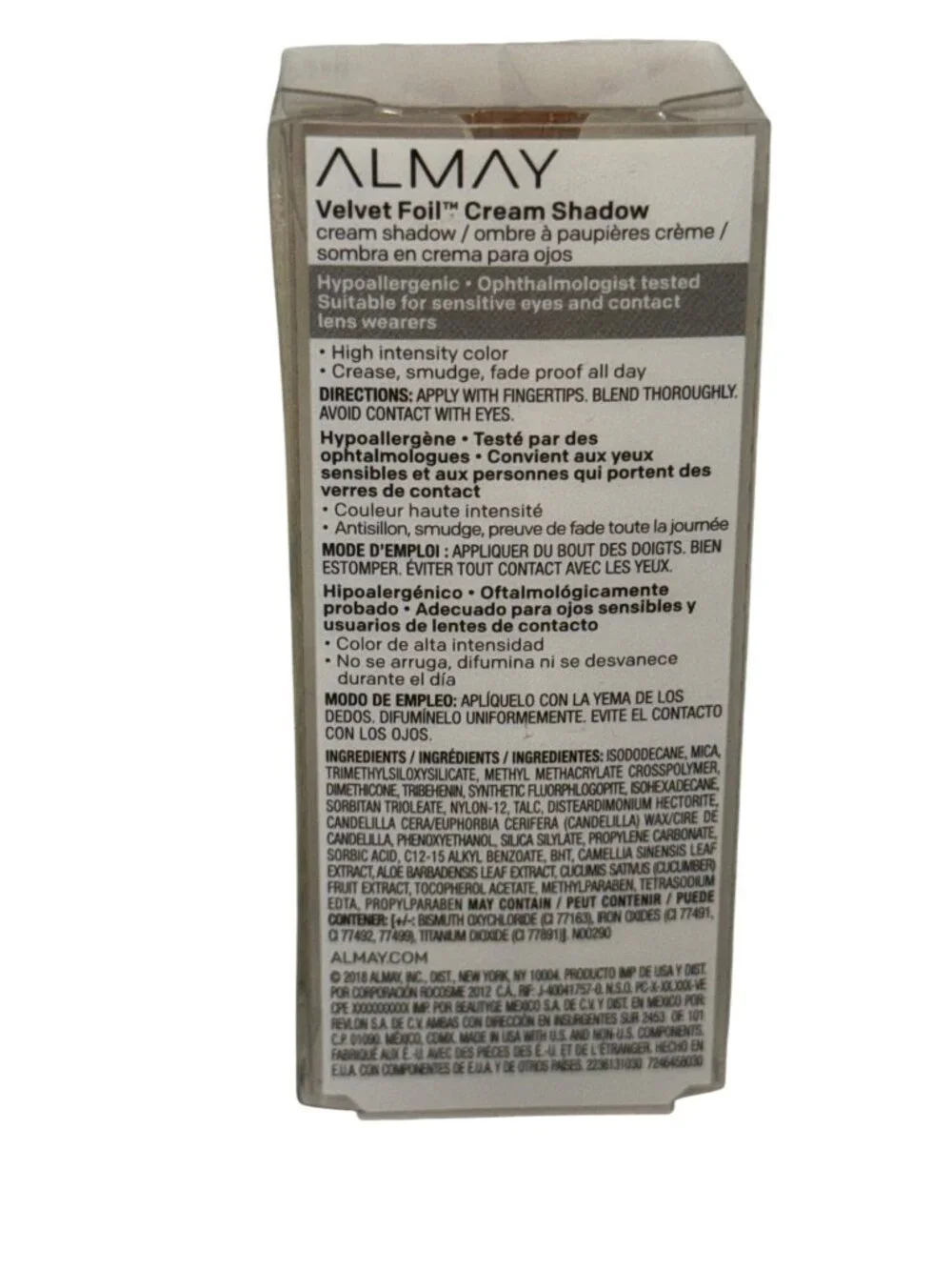 Almay Velvet Foil Cream Shadow 030 Golden Vibes 24HR Wear New Sealed 10.65mL